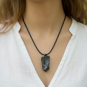 Shungite Pendant Elite Noble Stone Original Healing Crystal Karelia RussiaMEDIUM